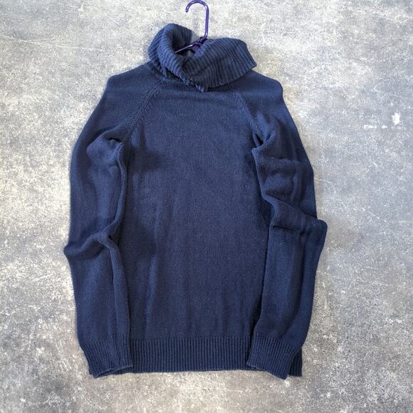 Gap Mock Sweater Womens L Dark Blue Pullover Sweatshirt Turtle Neck Knit - Picture 4 of 8